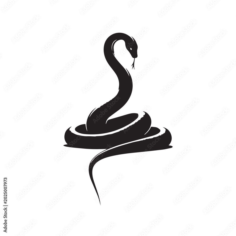 Fototapeta premium black silhouette of a snake