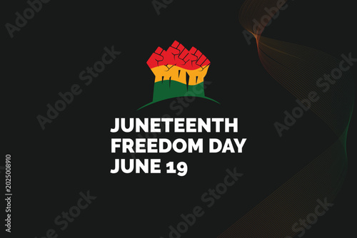 Juneteenth African-American Freedom Independence Day. Freedom or Emancipation day. Design for Banner, Background and others. Vector illustration