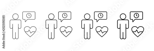 Εκτύπωση καμβά Life Expectancy Icons Vector Set In Different Stroke Line Style