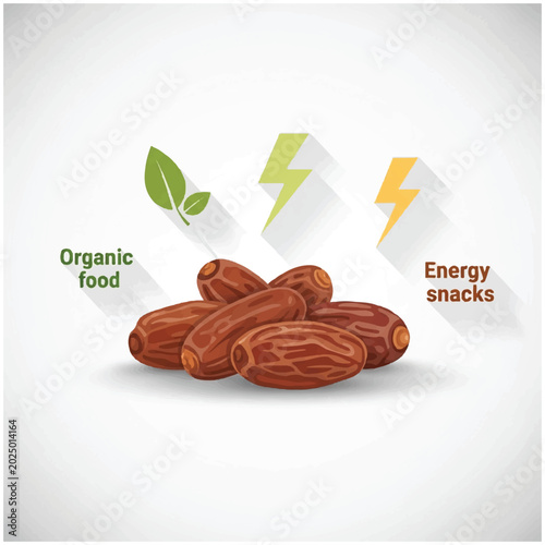 Tableau sur toile Dates Fruit Pile Organic Energy Snacks.