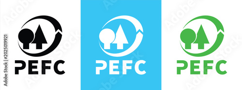 Schilderij op canvas PEFC icon, legality-verification symbol, illustration of a sustainably managed f
