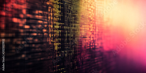 Abstract Digital Data Texture with Glowing Light Gradient