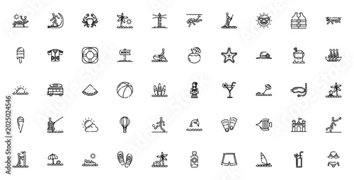 Foto Beach icon set