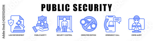 Foto blue - Public Security web banner icon vector illustration concept