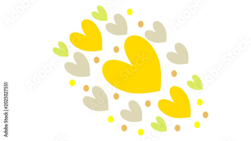 Εκτύπωση καμβά Ilustración de varios corazones de diferentes colores y tamaños en un fondo tran