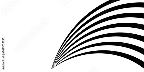 Photos Black on white abstract perspective line wave stripes with 3d dimensional effect