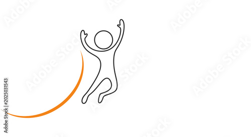 Canvastavla Person jumping in joyful happy motion.