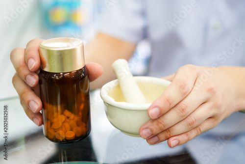 Photos Pharmacist Preparing for Medication Compounding | Pharmacy Workflow Setup with M
