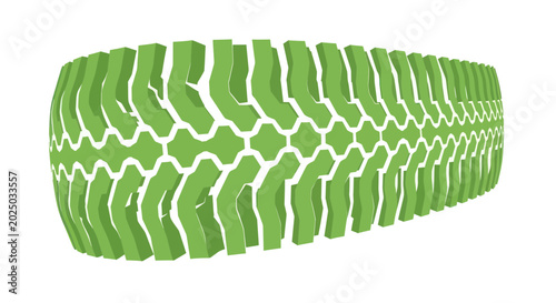 Cuadro en lienzo Green Tire Tread Pattern - Eco-Friendly Transportation Concept