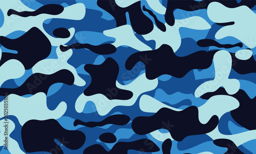 Dark Navy Blue Camouflage Pattern. Midnight Military Texture. Perfect for gaming, textile, army, police, and outdoor 