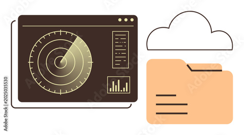 Fotografía Cybersecurity, data storage, cloud computing, file management, digital security, data analysis
