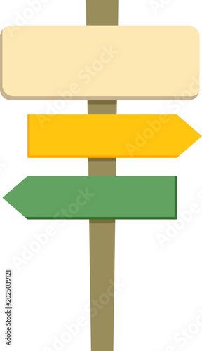 Illustration of an empty directional sign.