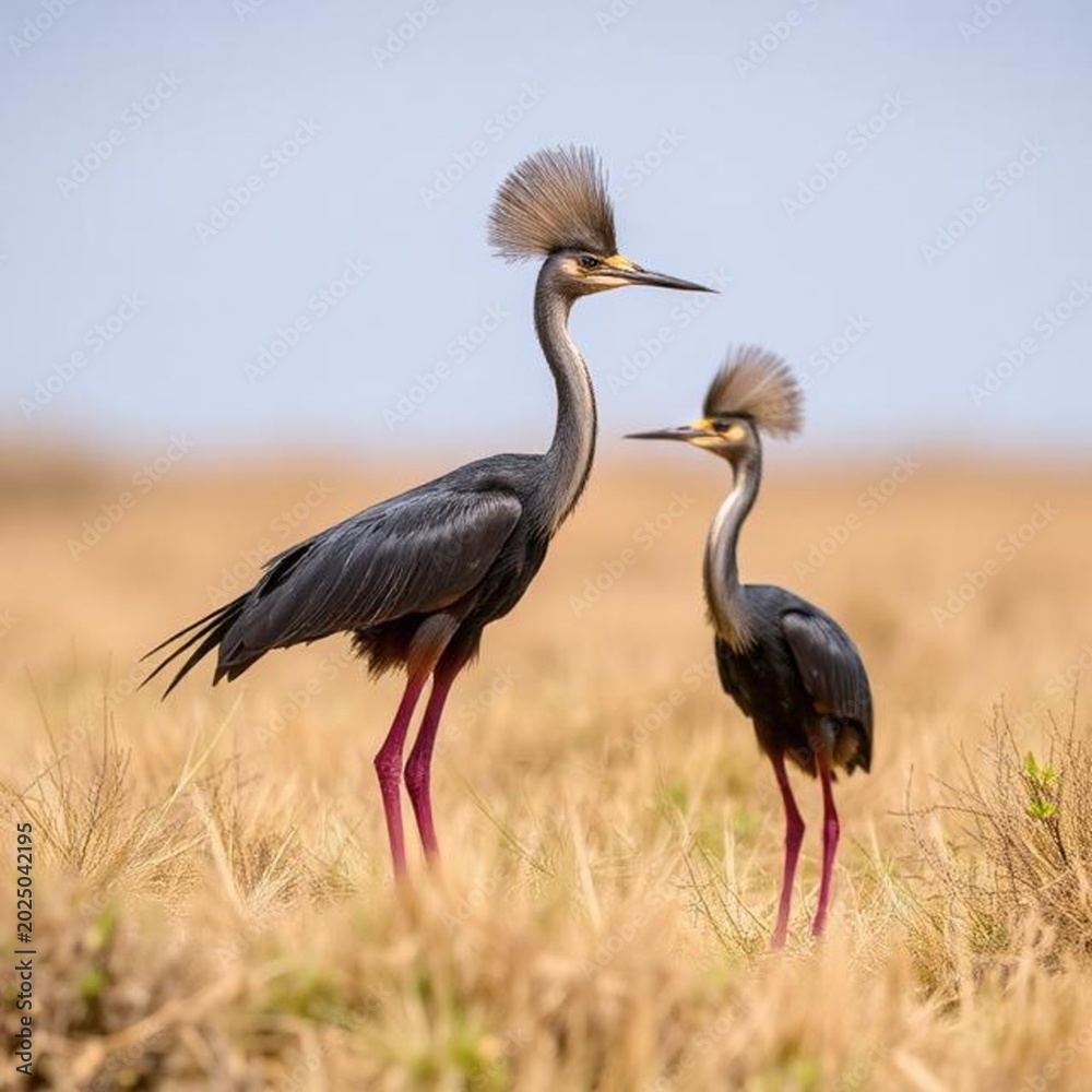 Naklejka premium grey crowned crane