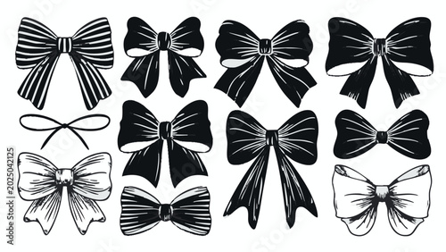 Fotografía Stylish halftone bow tie pattern in monochrome design