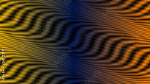 Abstract wavy gold and blue line pattern background