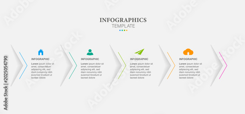 Infographic style colored menu or arrows option