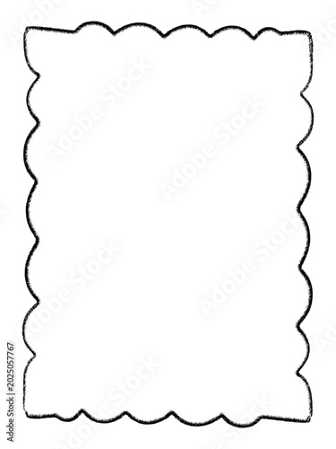 Whimsical Hand-Drawn Frames with Wavy Curly Lines, Black Playful Doodle Borders and Squiggly Vertical Frames