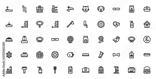Quadro em tela Pet shop icon set