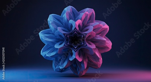 Geometric Crystal Flower Abstract Design