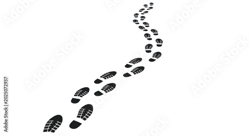 Foto Footprints Trail Path Black Silhouette Isolated White Background