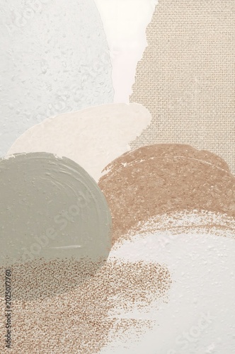 Abstract brushstroke background with organic shapes and woven texture in modern earthy tones, artistic background