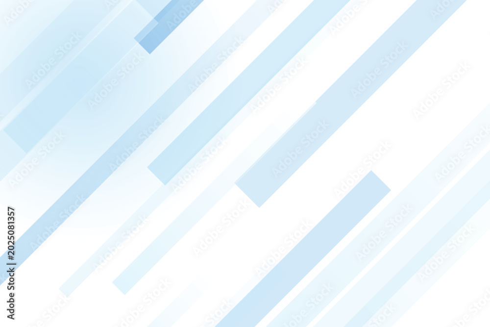 Fototapeta premium Diagonal light blue geometric stripes on white background, abstract