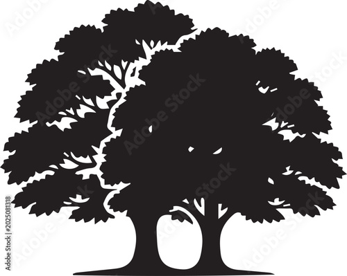 Majestic Tree Silhouette Bundle Vector Set | Nature Forest Black Tree SVG PNG EPS | Minimal Landscape Clipart for Cricut, Logo & Adobe Stock ,Art & Illustration