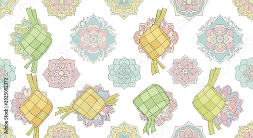 Quadro em tela Colorful decorative woven bamboo food covers.