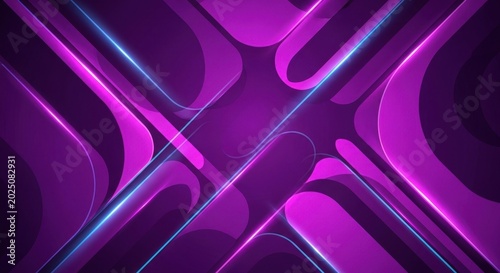 Vibrant purple abstract background with glowing blue lines and shapes abstract background purple col