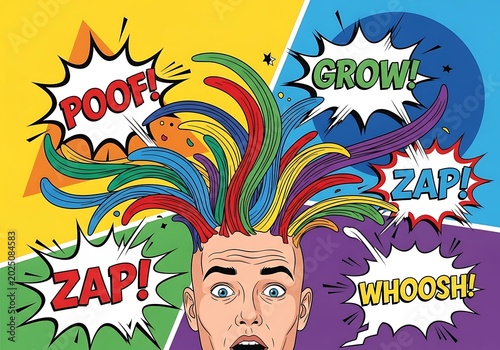 Colorful Comic Book Style Sound Effect Illustration.