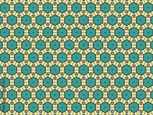 Canvas Print Teal hexagons form a repeating geometric pattern