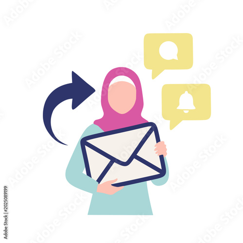 woman with email symbol