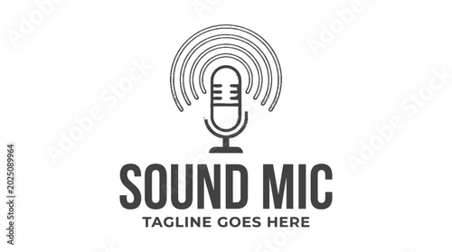 Tableau sur toile professional microphone showing its grille capsule and body for audio recording