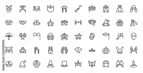 Fotografía Costume Party Halloween Dress Up Celebration Icon Set