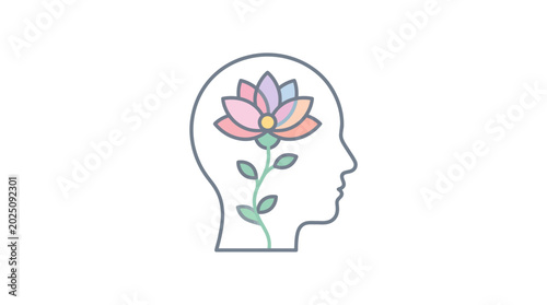 The blossoming mind a symbol of mental health, spiritual growth, and the journey towards achieving inner tranquility and mindfulness
