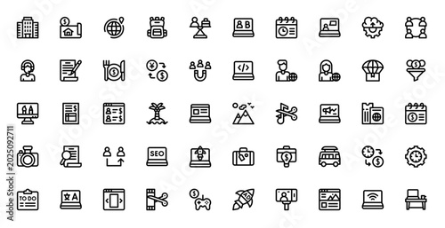 Photos Digital Nomad Remote Work Travel Lifestyle Icon Set