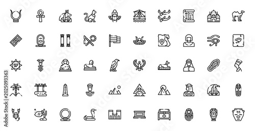 Foto Egypt Ancient History Pharaoh Pyramid Culture Icon Set