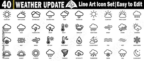 Bild auf Leinwand Weather icon set