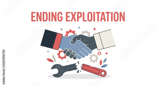 Bild auf Leinwand Ending Exploitation, Partnership, Broken Tool