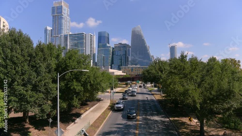 Busy Street at Downtown Austin - A time-lapse video of a busy street, West Cesar Chavez Street, with heavy afternoon traffic at Downtown Austin, Texas, USA.