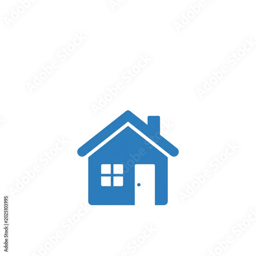 Simple blue house icon a flat vector design element for real estate property or home navigation in web and mobile applications