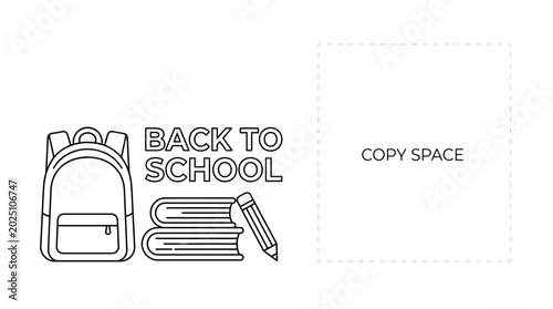 Photos Back to School Supplies with Copy Space for Text