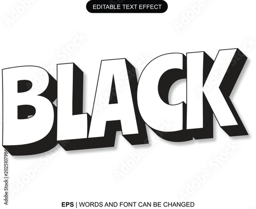 Cuadro en lienzo Black Bold Editable Text Effect for Gaming and Streetwear Branding