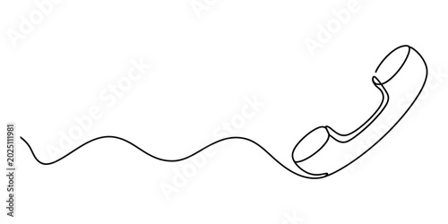 Tableau sur toile Continuous one line drawing of a telephone handset