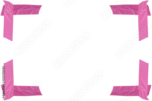 Cute Orchid Pink Tape Frame Corner Border Digital Planner PNG