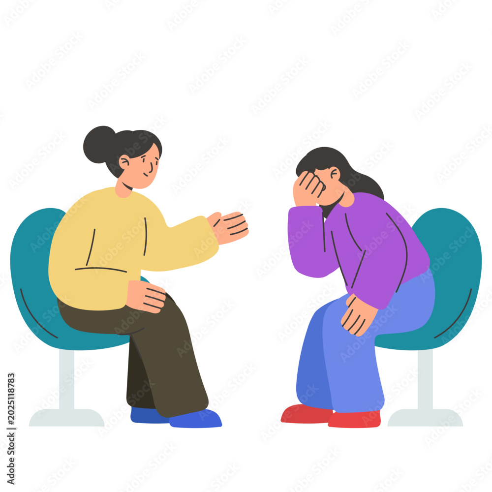 Obraz premium Mental Wellness Consultation Illustration