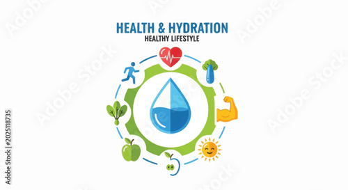 Water Droplet Icon Health Hydration Wellness.