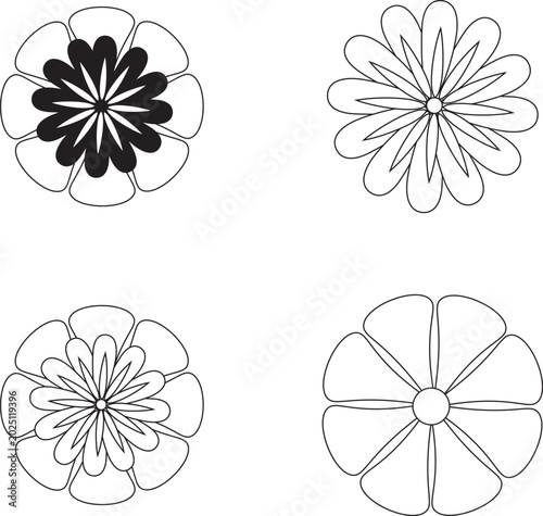 Obraz na płótnie Simple flower design liner vector art