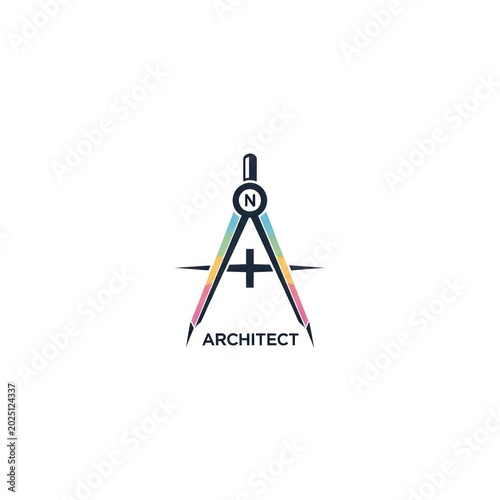 Architect logo with compass and cross.