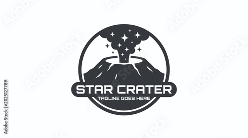 Foto Main subject is a circular star crater logo emblem design